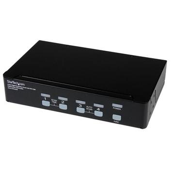 StarTech 4 Port High Resolution USB DVI Dual Link KVM Switch with Audio and USB 2.0 Hub (SV431DVIUAHR) - KVM / lyd / USB-svitsj - 4 porter (SV431DVIUAHR)