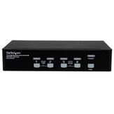 StarTech 4 Port High Resolution USB DVI Dual Link KVM Switch with Audio and USB 2.0 Hub (SV431DVIUAHR) - KVM / lyd / USB-svitsj - 4 porter (SV431DVIUAHR)
