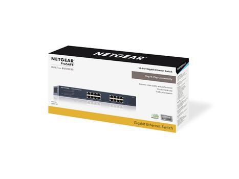 NETGEAR JGS516 16 Port Unmanaged Rackmount 1U Gigabit Ethernet Network Switch (JGS516-200EUS)