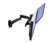 ERGOTRON n 200 Series Dual Monitor Arm - Mounting kit (wall bracket, dual articulating arm, crossbar extender) for 2 LCD displays - steel - black - screen size: up to 24" - wall-mountable