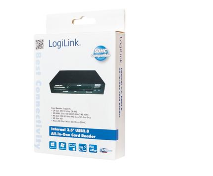 LogiLink Card Reader Intern 3,5'' 54 in 1 m. usb Sort (CR0012)