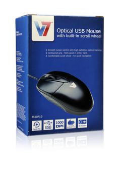 V7 MOUSE STANDARD USB OPTICAL 3 BUTTON WHEEL BLK/SIL OEM IN PERP (M30P10-7E)