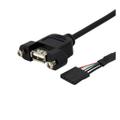 1ft Panel Mount USB Cable - USB A to Motherboard Header Cable F/F