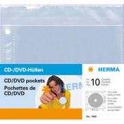 HERMA CD/ DVD-Hüllen je 2 CD/DVD 5 Hüllen transparent        7686 (7686)