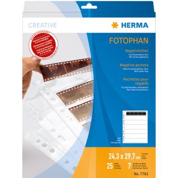 HERMA Negative pockets PP clear 25 Sheets/ 5-Strips 7761 (7761)