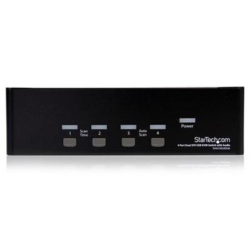 StarTech 4-Port Dual KVM Switch with Audio for DVI Computers - Built-in USB Hub (SV431DD2DUA) - KVM / lyd / USB-svitsj - 4 porter (SV431DD2DUA)