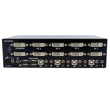 STARTECH 4 Port Dual DVI USB KVM Switch with Audio & USB 2.0 Hub (SV431DD2DUA)