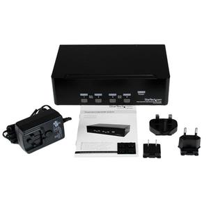 STARTECH 4 Port Dual DVI USB KVM Switch with Audio & USB 2.0 Hub (SV431DD2DUA)