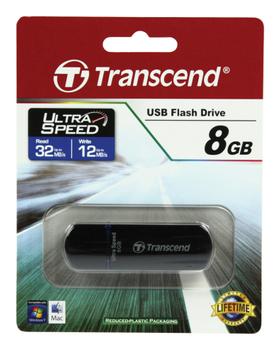 TRANSCEND 8GB JetFlash 600 (Black with Blue belt) (Alt. TS8GJF600) (TS8GJF600)