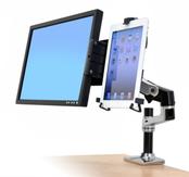 Ergotron LX Desk Mount LCD Arm - Monteringssett (leddarm, skrivebordsklemmemontering,  utvidelsesadapter,  maljemonteringsfot,  7"-stang) for LCD-skjerm - polert aluminium - skjermstørrelse: inntil 34" (45-241-026)