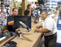 Ergotron LX Desk Mount LCD Arm - Monteringssett (leddarm, skrivebordsklemmemontering,  utvidelsesadapter,  maljemonteringsfot,  7"-stang) for LCD-skjerm - polert aluminium - skjermstørrelse: inntil 34" (45-241-026)