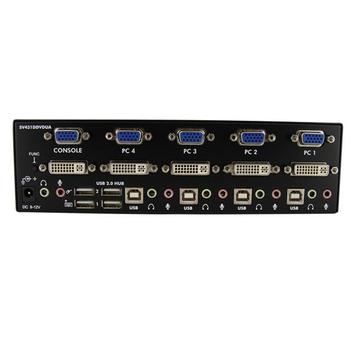 StarTech 4 Port DVI VGA Dual Monitor KVM Switch USB with Audio and USB 2.0 Hub (SV431DDVDUA) - KVM / lyd / USB-svitsj - 4 porter (SV431DDVDUA)