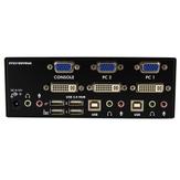 StarTech 2 Port KVM Switch - DVI and VGA w/ Audio and USB 2.0 Hub - Dual Monitor / Display / Screen KVM Switch - DVI VGA (SV231DDVDUA) - KVM / lyd / USB-svitsj - 2 porter (SV231DDVDUA)