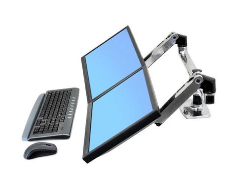 ERGOTRON LX Dual Side by Side Arm Desk Mount PolishedAluminium NS (45 245 026)