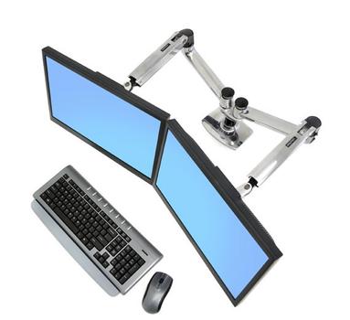 ERGOTRON LX SIDE BY SIDE DUAL ARM POLISHED ALUMINIUM (45 245 026)