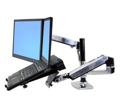 ERGOTRON LX REDESIGN DUAL ARM POLE MOUNT 2 FLAT PANEL OR FP AND NOTEBOOK (45 248 026)