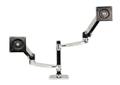 ERGOTRON Dual monitor arm - For screens sized up to 24" - Weight Capacity: individual LCD weight = 7–20 lbs (3.2–9.1 kg). Monitor depth greater than 3.5" (8.9 cm) may diminish capacity - Polished aluminium - D (45 248 026)