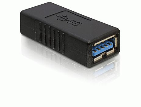 DELOCK USB 3.0 adapter, Typ A ho - Typ A ho, svart (65175)