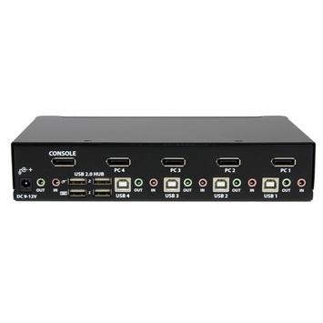 StarTech 4 Port DisplayPort KVM Switch w/ Audio - USB, Keyboard, Video, Mouse, Computer Switch Box for 2560x1600 DP Monitor (SV431DPUA) - KVM / lyd / USB-svitsj - 4 porter (SV431DPUA)