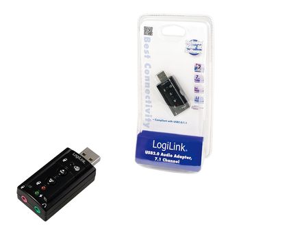 LOGILINK USB Soundcard Virtual 7.1 Soundeffects USB 2.0 Ekstern (UA0078)