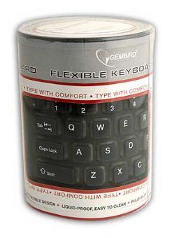 GEMBIRD Flexible keyboard, USB + PS/2 combo, black color, US layout (KB-109F-B)