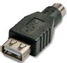 LINDY 70000 cable gender changer USB PS/2 Black