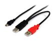 STARTECH 1.8M USB Y CABLE FOR EXTERNAL HARD DRIVE - USB A TO MINI B UK CABL