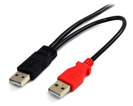 StarTech 6 ft USB Y Cable for External Hard Drive - USB A to mini B - USB cable - USB (M) to mini-USB Type B (M) - USB 2.0 - 6 ft - black - USB2HABMY6 - USB-kabel - USB til mini-USB type B - 1.8 m (USB2HABMY6)