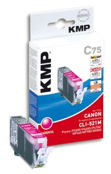 KMP C75 ink cartridge magenta compatible with Canon CLI-521 M (1510,0006)