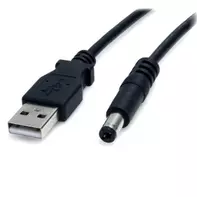 StarTech 3 ft USB to Type M Barrel 5V DC Power Cable - Power cable - USB (power only) (M) to DC jack 5.5 mm (M) - 3 ft - molded - black - USB2TYPEM - strømkabel - 91 cm