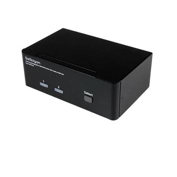 StarTech Dual Monitor DisplayPort KVM Switch - 2 Port - USB 2.0 Hub - Audio and Microphone - DP KVM Switch (SV231DPDDUA) - KVM / lydsvitsj - 2 porter (SV231DPDDUA)