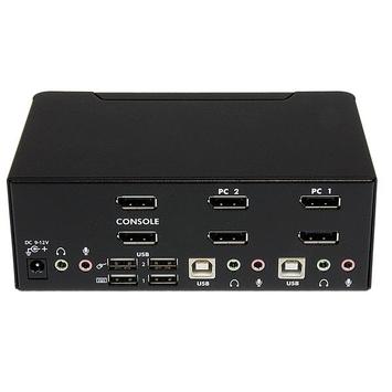 StarTech Dual Monitor DisplayPort KVM Switch - 2 Port - USB 2.0 Hub - Audio and Microphone - DP KVM Switch (SV231DPDDUA) - KVM / lydsvitsj - 2 porter (SV231DPDDUA)