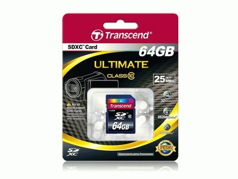 TRANSCEND SD Card SDXC 64GB Class 10 (TS64GSDXC10)