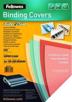 FELLOWES Binding Cover PVC A4 200 Micron Clear (Pack 100) 5376102 (5376102)