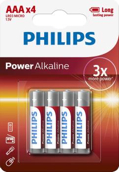 PHILIPS POWER ALKALINE AAA LR03 4-PACK (LR03P4B/10)
