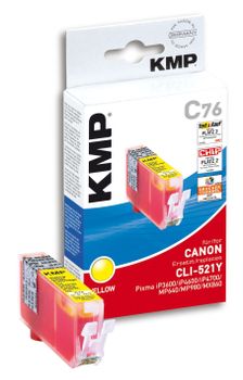 KMP C76 ink cartridge yellow compatible with Canon CLI-521 Y (1510,0009)