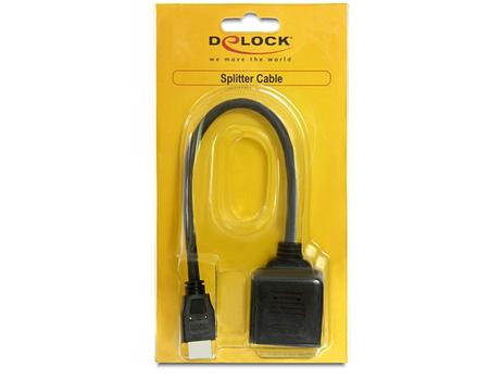 Delock Adapter HDMI High Speed with Ethernet - video/ lyd-splitter - 2 porter (65226)