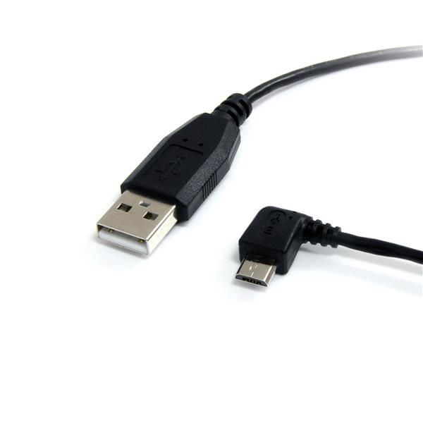 1ft 30cm Right Angle Micro USB B to Left Angle Micro USB Host OTG Adapter Cable 