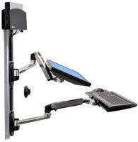 ERGOTRON LX ARM II WM LCD and KB WITH CPU HOLDER POLISHED ALUMINUM (45-253-026)