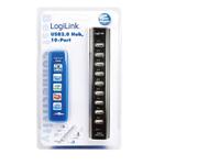 LOGILINK USB2.0 HUB 10 ports liste m. psu (UA0096)