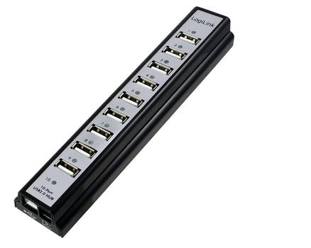 LOGILINK USB2.0 HUB 10 ports liste m. psu (UA0096)
