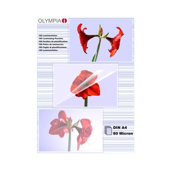 OLYMPIA 1x100 Laminating Pouches DIN A 4 80 micron           9166 (9166)