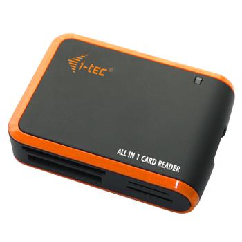I-TEC USB 2.0 All-in-One Memory Card Reader - BLACK/ ORANGE (USBALL3-B)