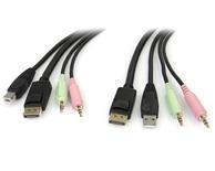 StarTech 4-in-1 USB DisplayPort KVM Switch Cable w/ Audio & Microphone - video- / USB / audio-kabel - 1.8 m (DP4N1USB6)