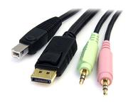 StarTech 4-in-1 USB DisplayPort KVM Switch Cable w/ Audio & Microphone - video- / USB / audio-kabel - 1.8 m (DP4N1USB6)