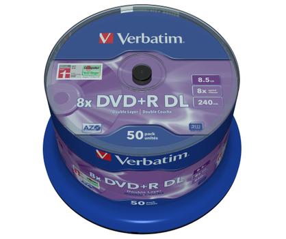 VERBATIM DVD+R DL 8x Matt Silv. 50pk (43758)