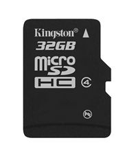 KINGSTON 32GB microSDHC Class 4 Flash Card Single Pack without adapter (SDC4/32GBSP)