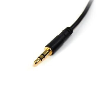 StarTech 15 ft. (4.6 m) 3.5mm Audio Cable - 3.5mm Slim Audio Cable - Gold Plated Connectors - Male/Male - Aux Cable (MU15MMS) - lydkabel - 4.6 m (MU15MMS)