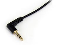 StarTech 1 ft. (0.3 m) Right Angle 3.5 mm Audio Cable - 3.5mm Slim Audio Cable - Right Angle - Male/Male - Aux Cable (MU1MMSRA) - lydkabel - 30 cm (MU1MMSRA)