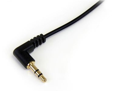 STARTECH 30cm Slim 3.5mm to Right Angle Stereo Audio Cable - M/M	 (MU1MMSRA)